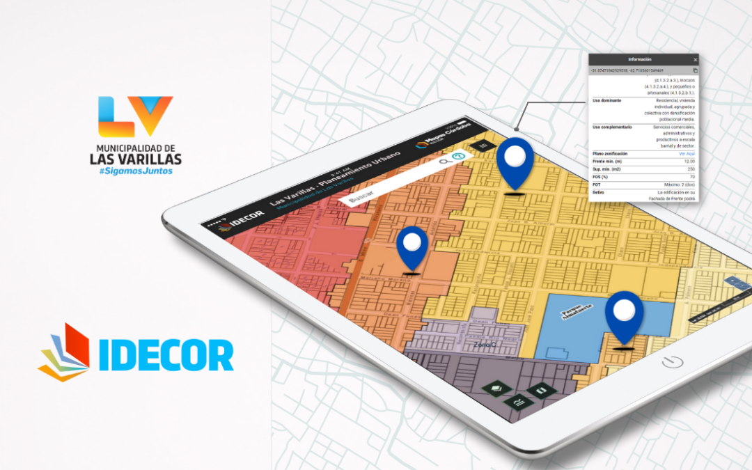 Con su mapa de planeamiento urbano, Las Varillas se suma a IDECOR Ciudades